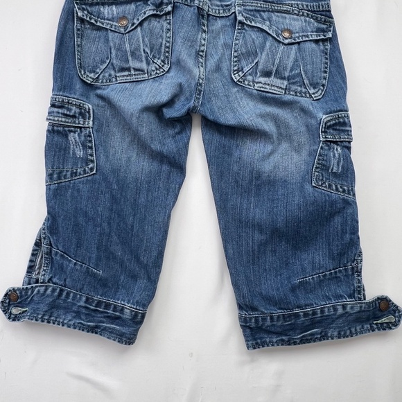 Jezebell Knee-Length Denim Shorts Sz 1 Y2k Punk Grunge 100% Cotton Metal Retro - Picture 7 of 15